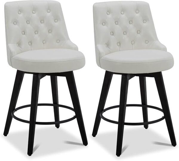 30% OFF Watson & Whitely Modern Swivel Bar Stools, Faux Leather