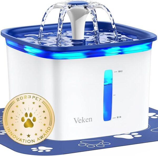 11% OFF Veken 95oz/2.8L Pet Fountain, Automatic Cat Water Fountain