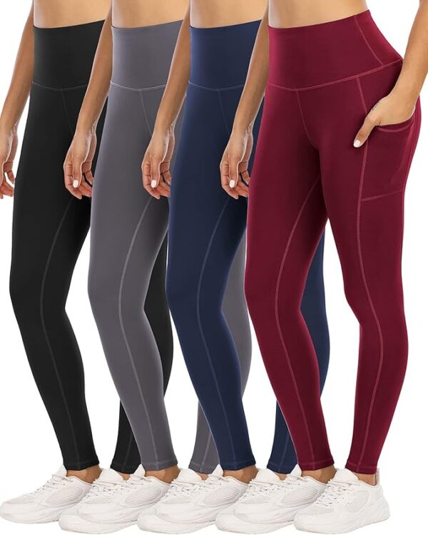 Best Deal 4 Pack Leggings with Pockets for Women