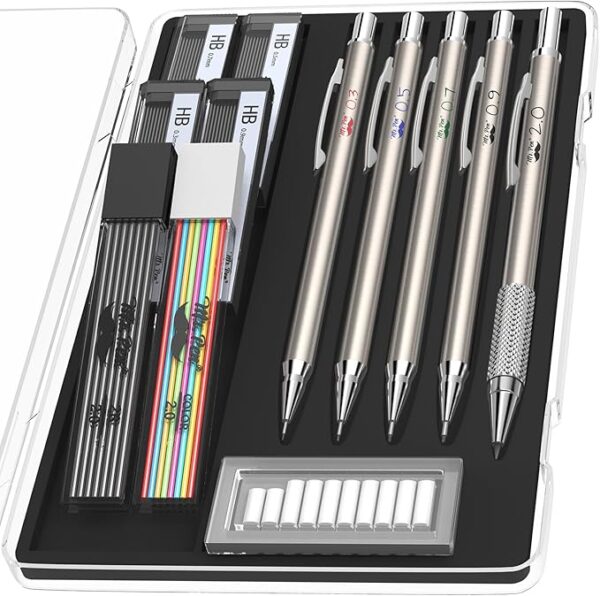 Best Deal Mr. Pen- Metal Mechanical Pencil Set with Lead and Eraser Refills,