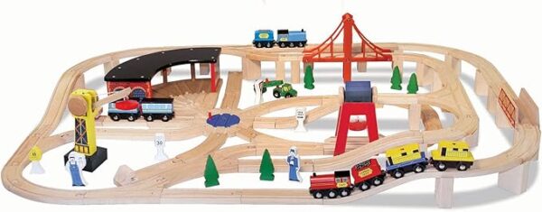 LIMITED TIME DEAL 27 % OFF Melissa & Doug Wooden Railway Set, 130 Pieces
