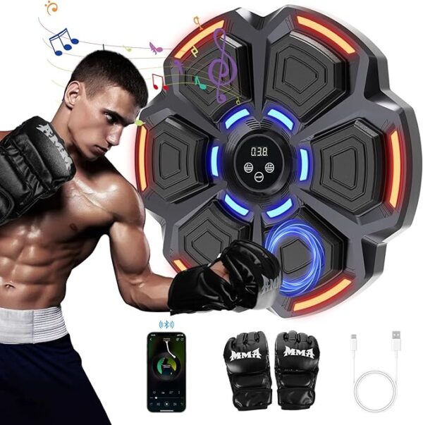 19% OFF snawowo Music Boxing Machine for Adults, Bluetooth Music Punching Machine with Gloves,