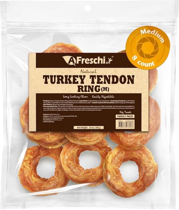 Best Deal Afreschi Turkey Tendon Dog Treats, 10 oz Ring (for Medium Breeds)