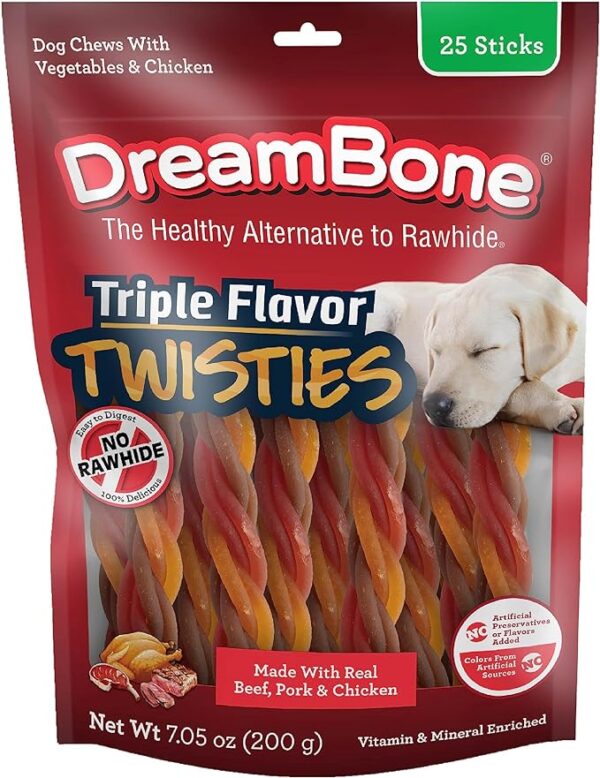 Save 30% Dreambone Triple Flavor Twisties, 25 Count