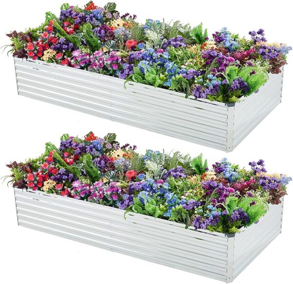 34% OFF 2 Pack 6x3x1FT Galvanized Raised Garden Beds Kit Outdoor